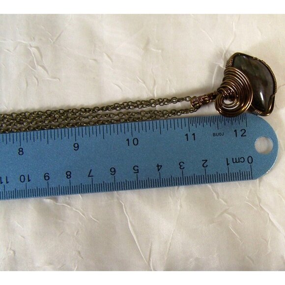 Artisan Design Copper Wire Wrapped Labradorite Pendant Necklace Jewelry OOAK - Picture 6 of 10